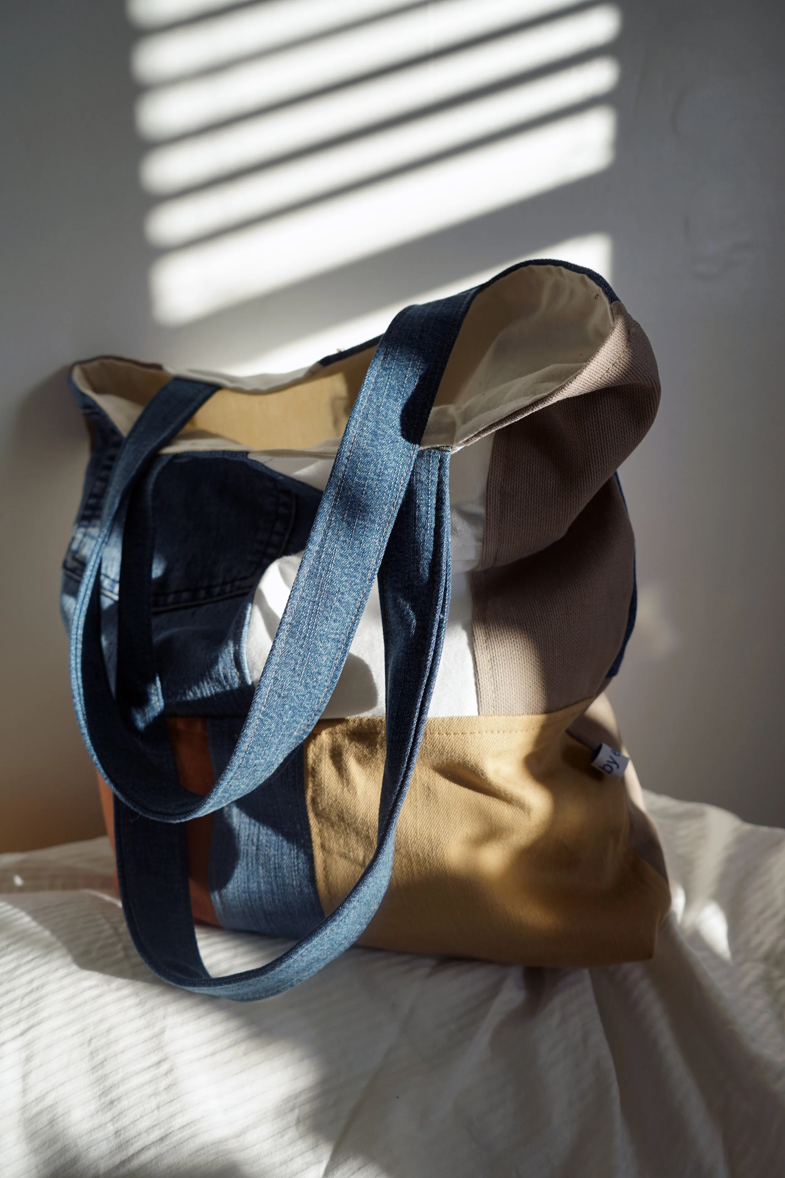 Denim Patch Tote Bag