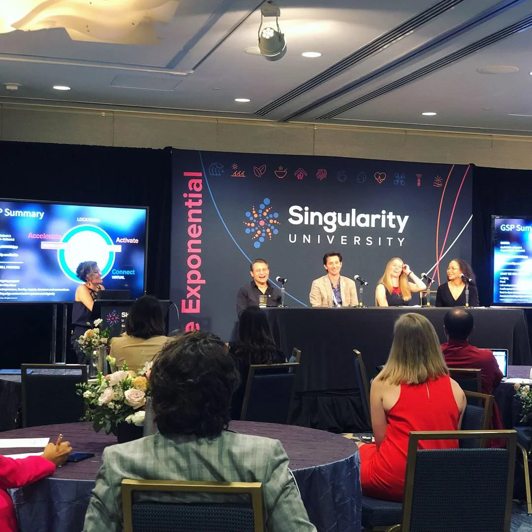The press conference by Singularity University leaders.