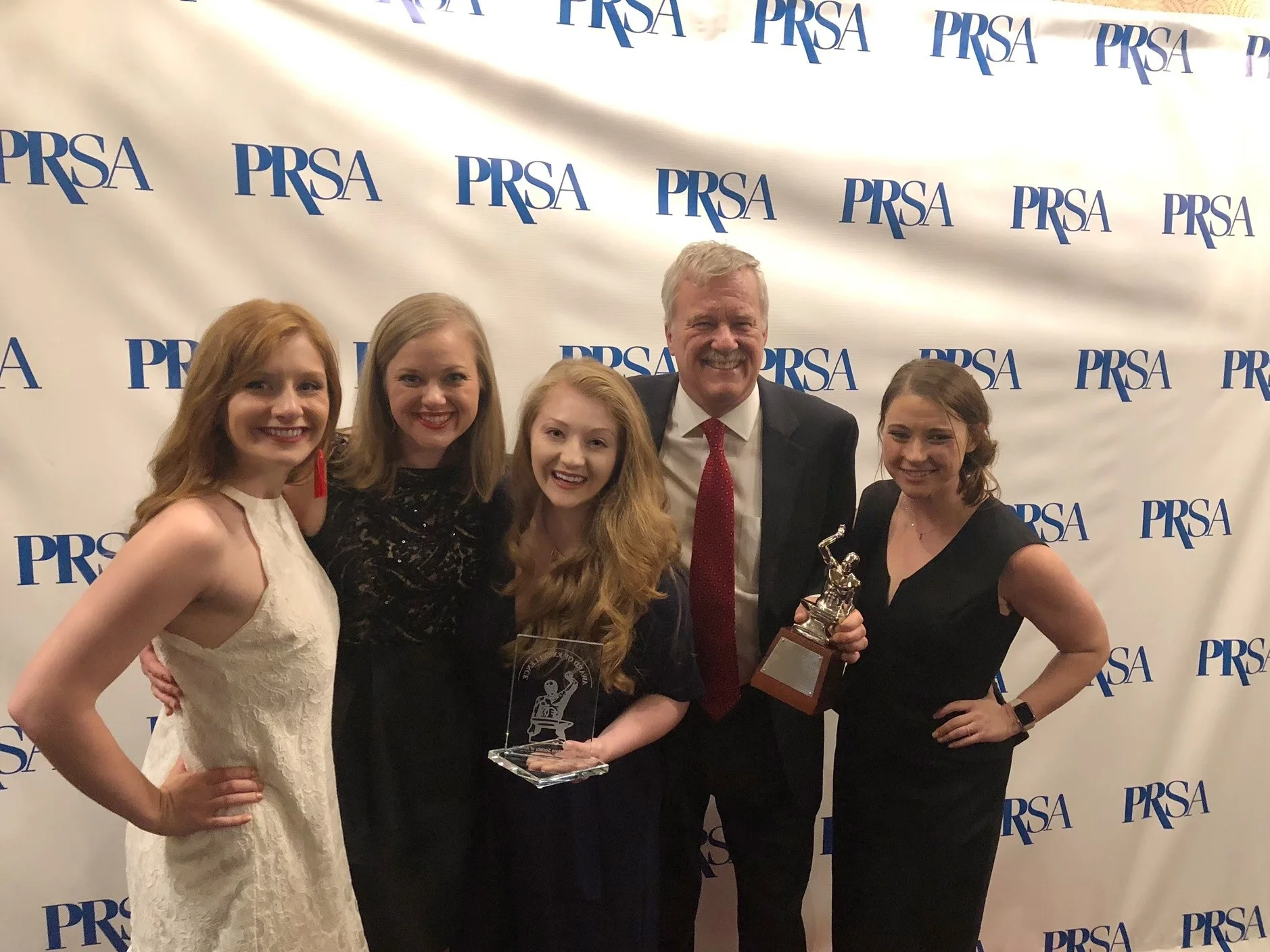 The Three Box team celebrates bringing home a Silver Anvil Award and a Silver Anvil Award of honor in New York City.