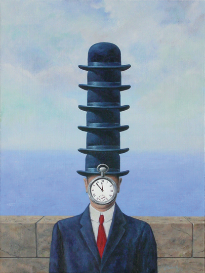 Image taken from http://jscollarddesign.com/too-many-hats-not-enough-time/ A tribute to The Son of Man by French painter René Magritte