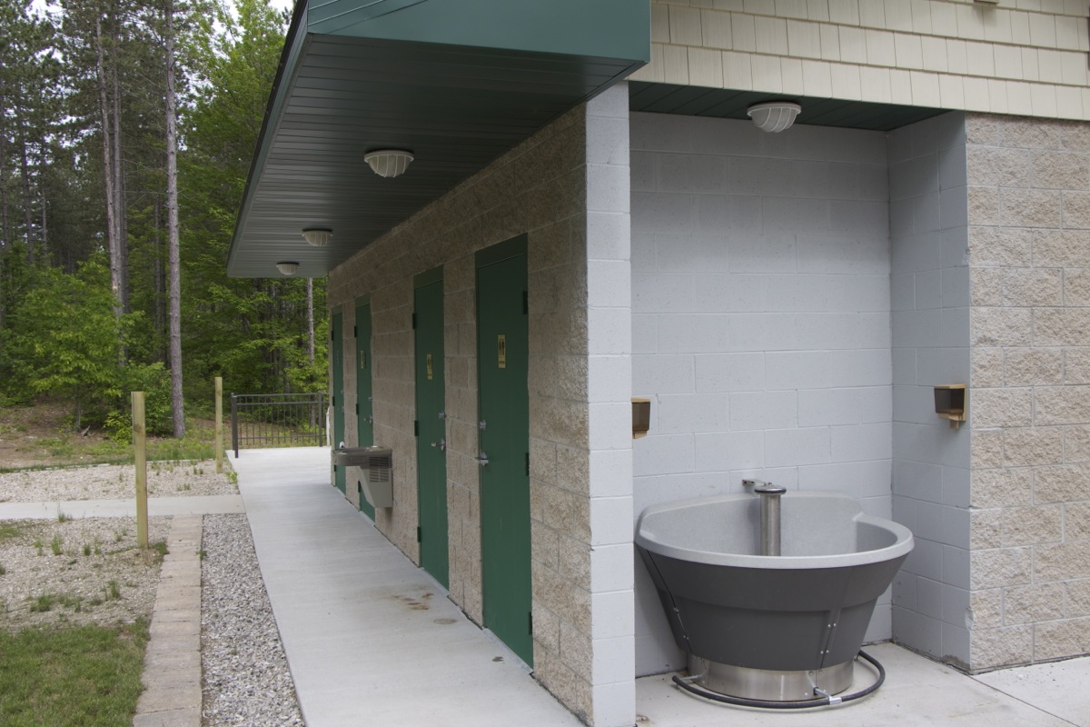 REST ROOMS, SHOWERS, & WASH STATION Beautiful, clean, new shower, rest rooms, and wash station facilities on-site.