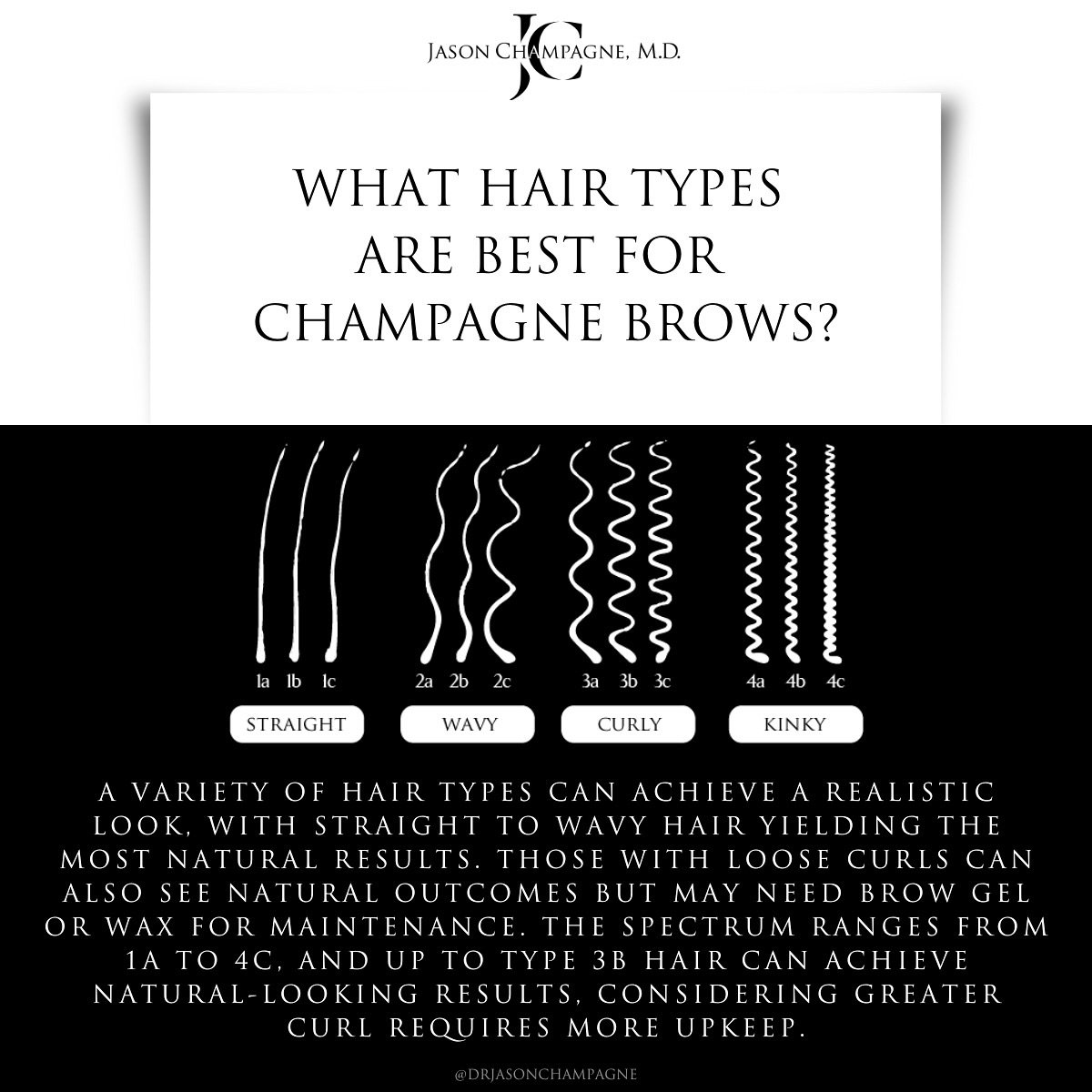 Individuals with curly or textured hair types must have a consultation to determine their candidacy for #ChampagneBrows. This ensures that the technique can be tailored to their specific hair type for optimal results. To read more, follow the link in