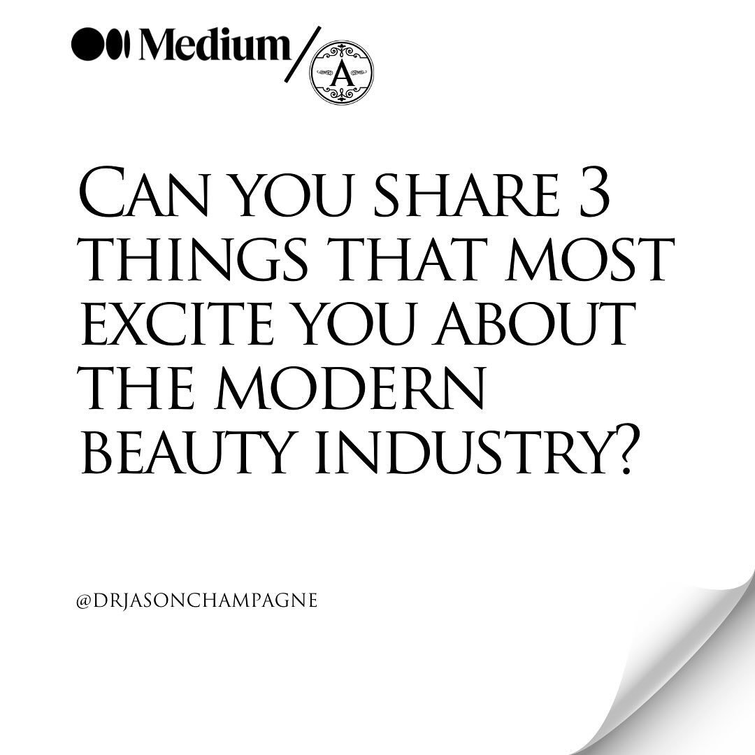 When I sat down with @Medium #AuthorityMagazine to discuss trends in the modern #beautyindustry, they asked me to highlight three aspects that excite me the most. #DrChampagneInTheNews #MediumPublication 
.
.
#facialplasticsurgeon #facialplasticsurge