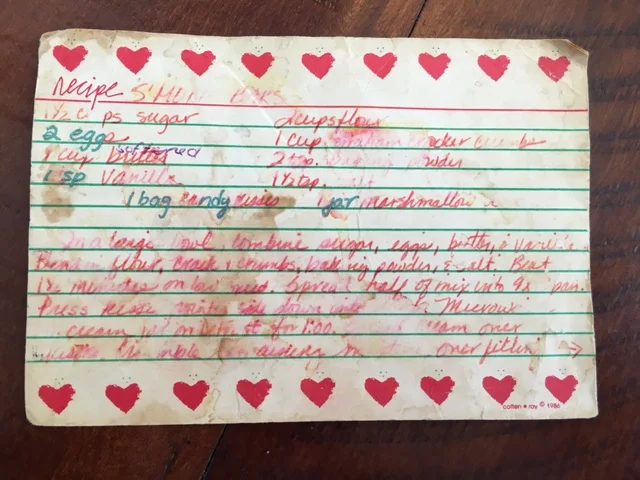 Original well-loved recipe card!