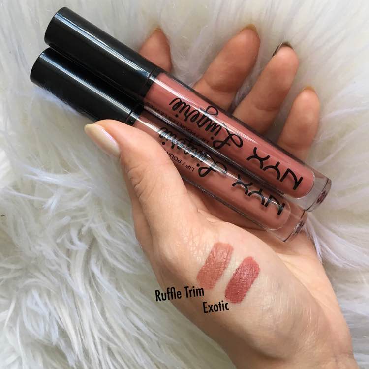 Druppelen demonstratie servet NYX Lip Lingerie Liquid Lipsticks - swatches — Beautypeadia