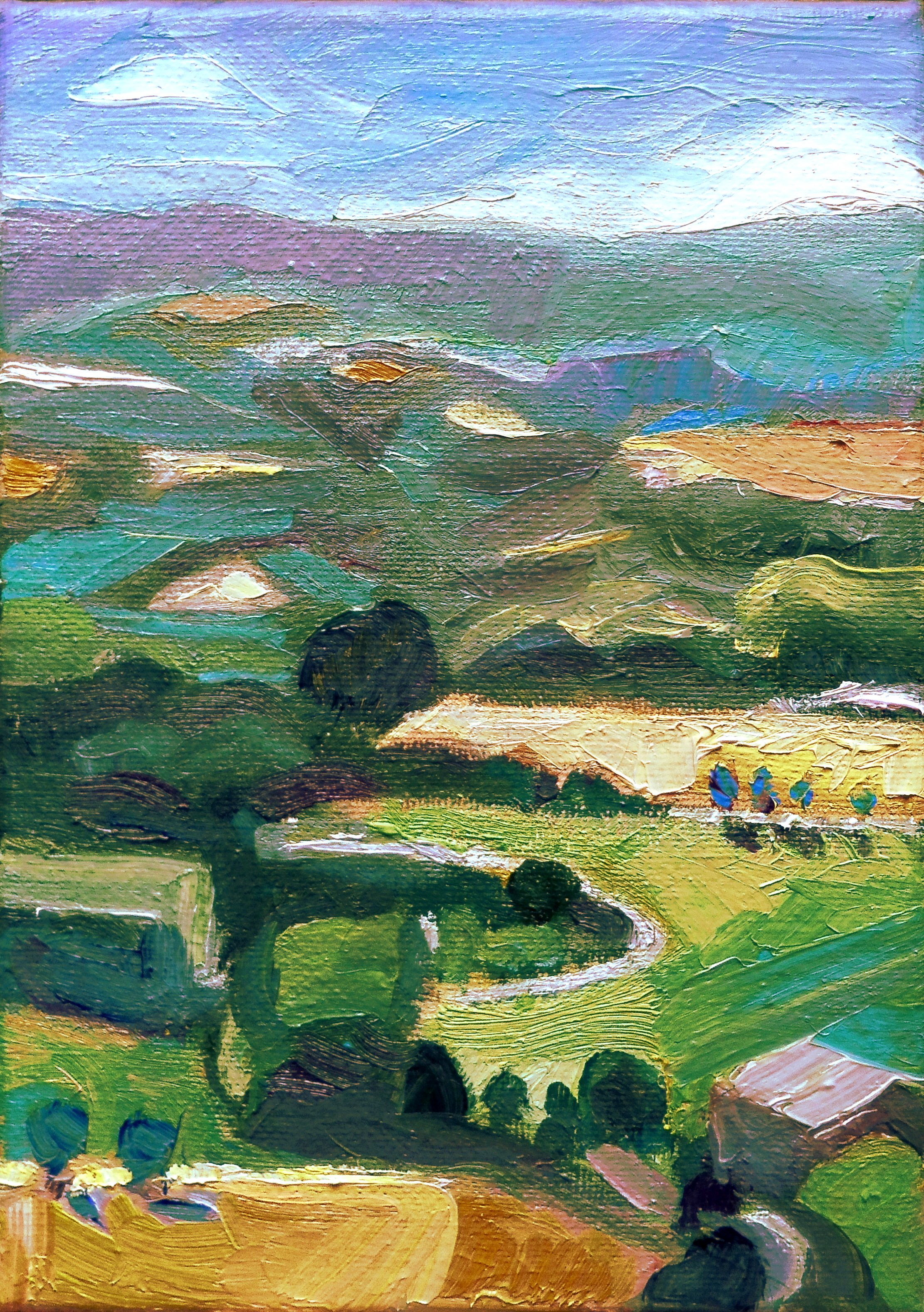 La plaine aux collines bleus rose
 
18 x 13 cm