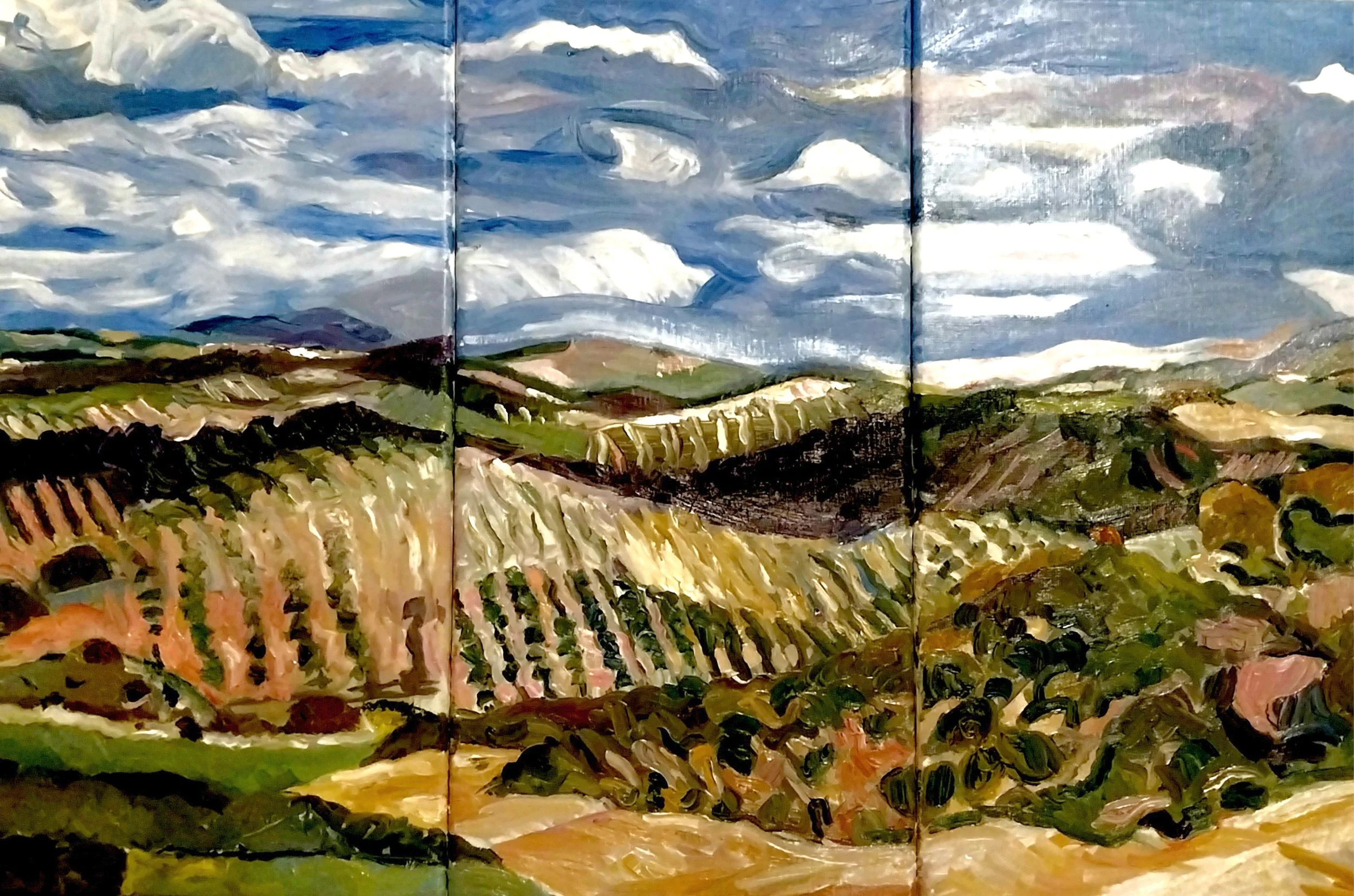Nuages et ombres en perpétual mouvement

 

Triptych 60 x 90 cm