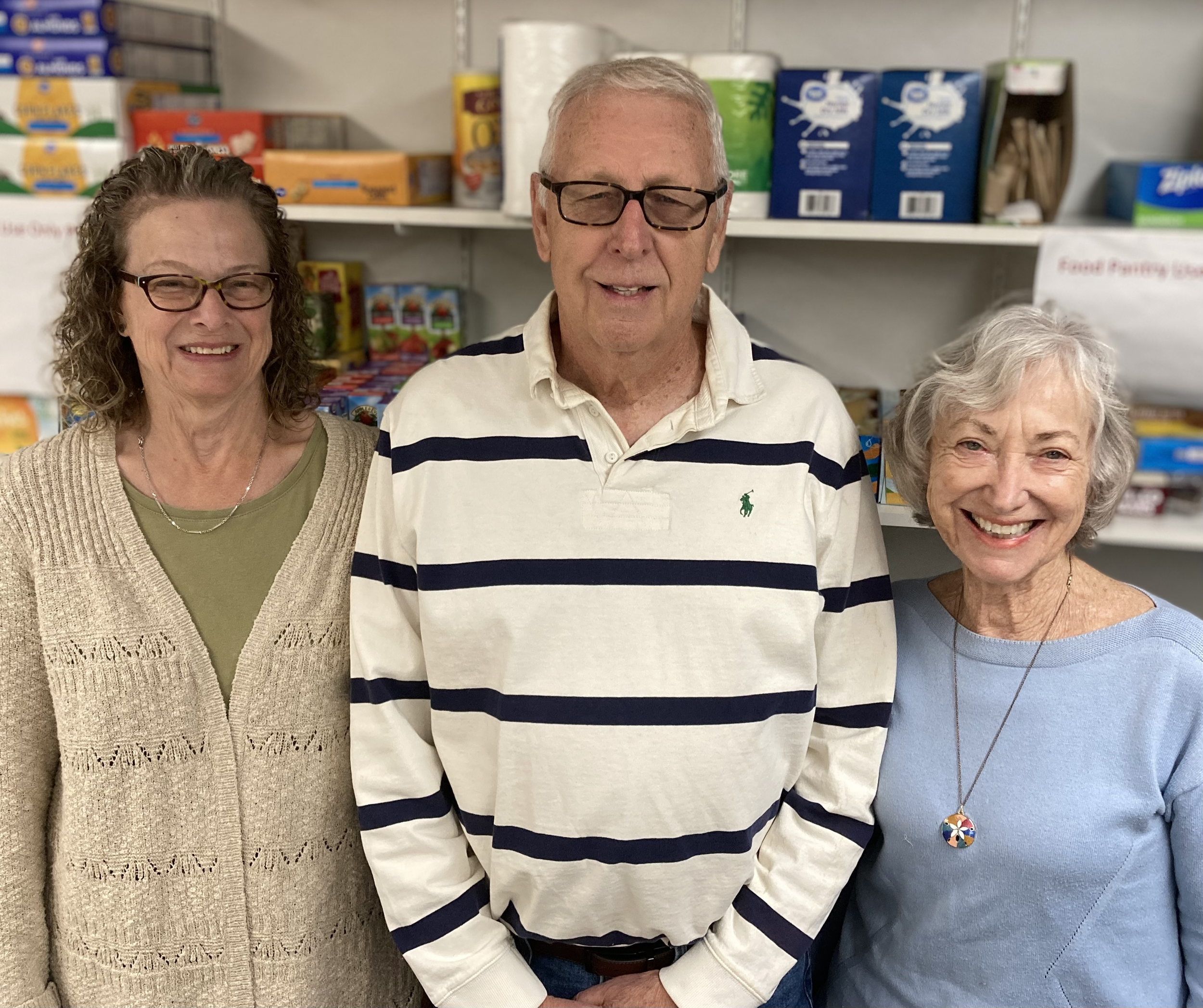Tuesday volunteers, Christine, Bill, and Ruth