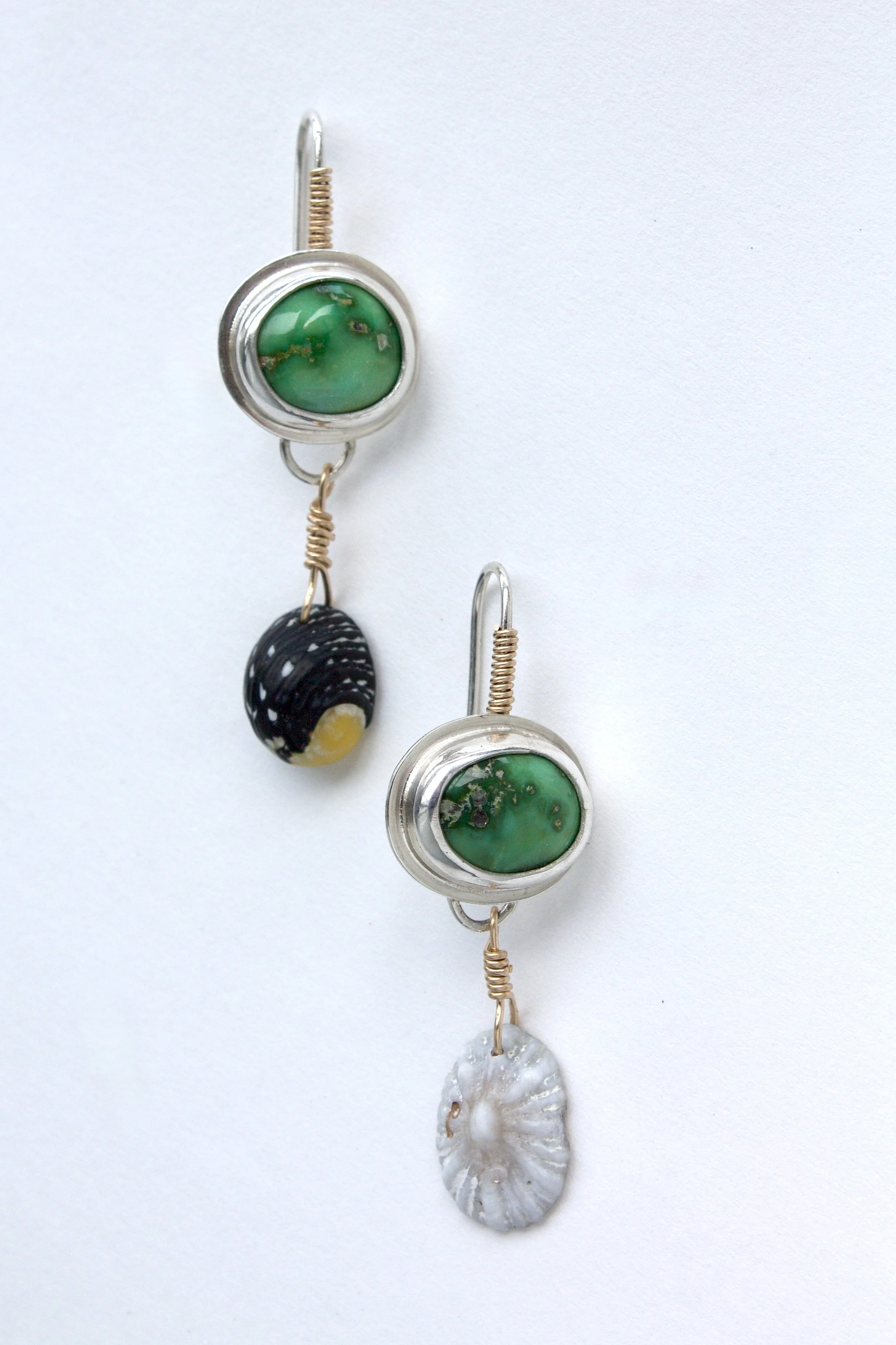 Sonoran Mountain Turquoise and PR Shell Earrings