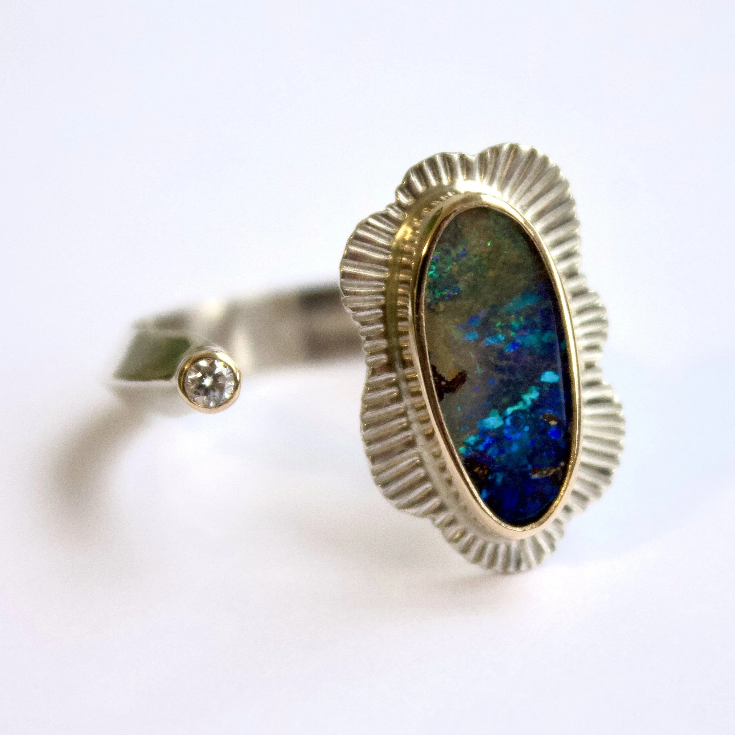 Opal + Diamond Fluidity Ring