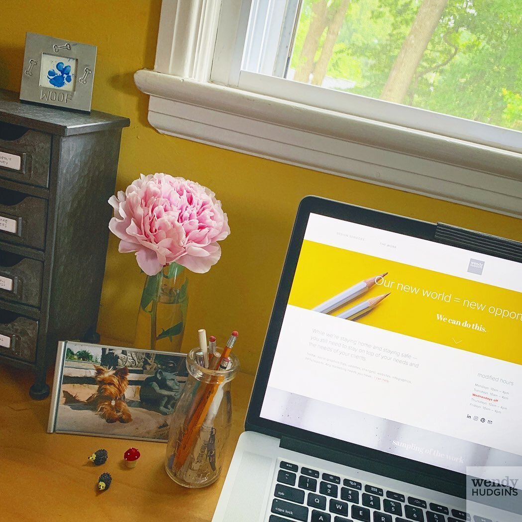 Office window + peony season.