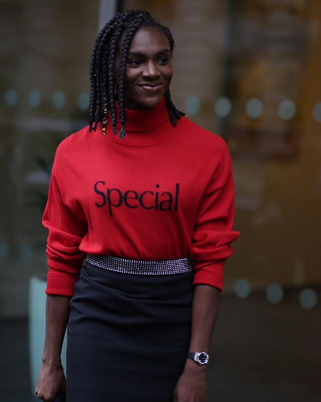 Dina  Asher-Smith @christopherkane #lfw #aw19 #beauty #100metres #britishatlete #fashion #special @dinaashersmith .  @shotbysherion