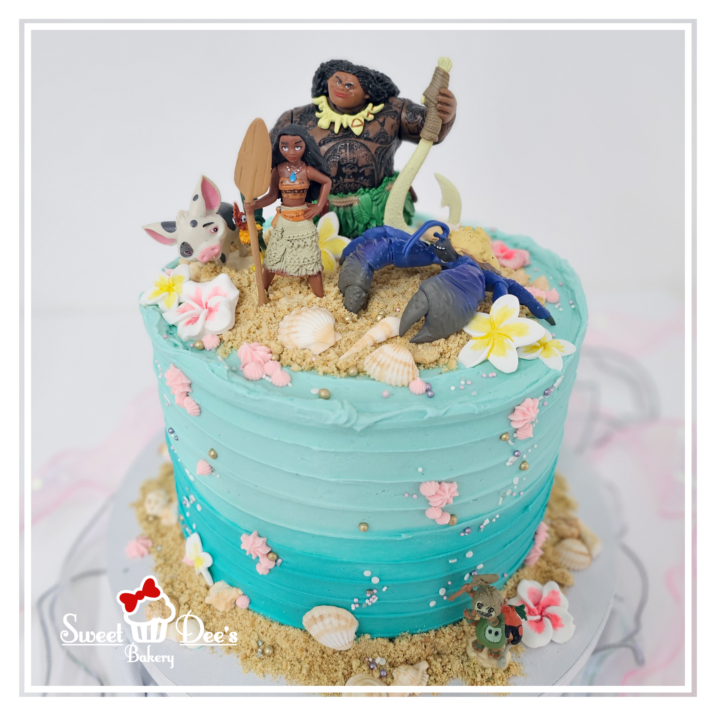 Moana Cake with Toy Figures