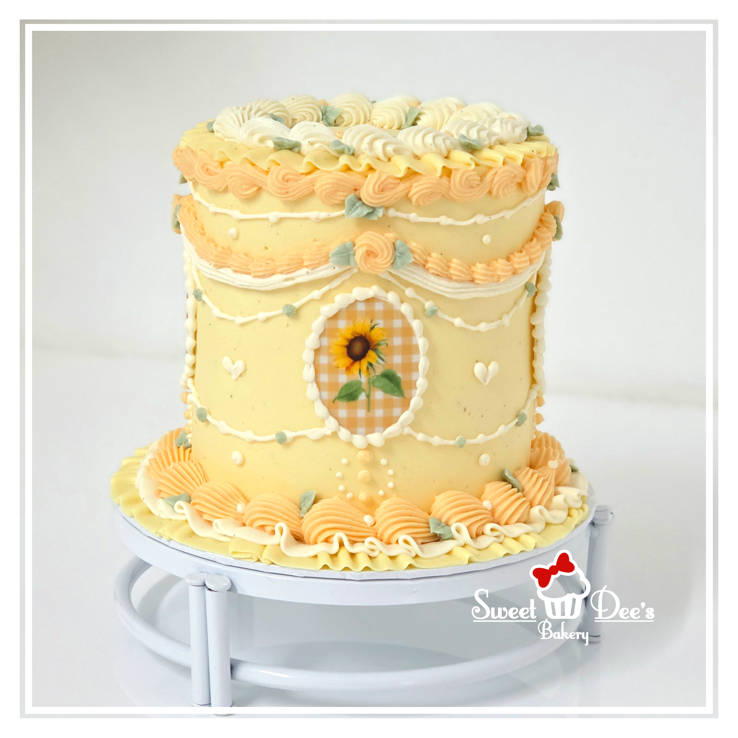 Sunflower Style Lambeth Birthday Cake