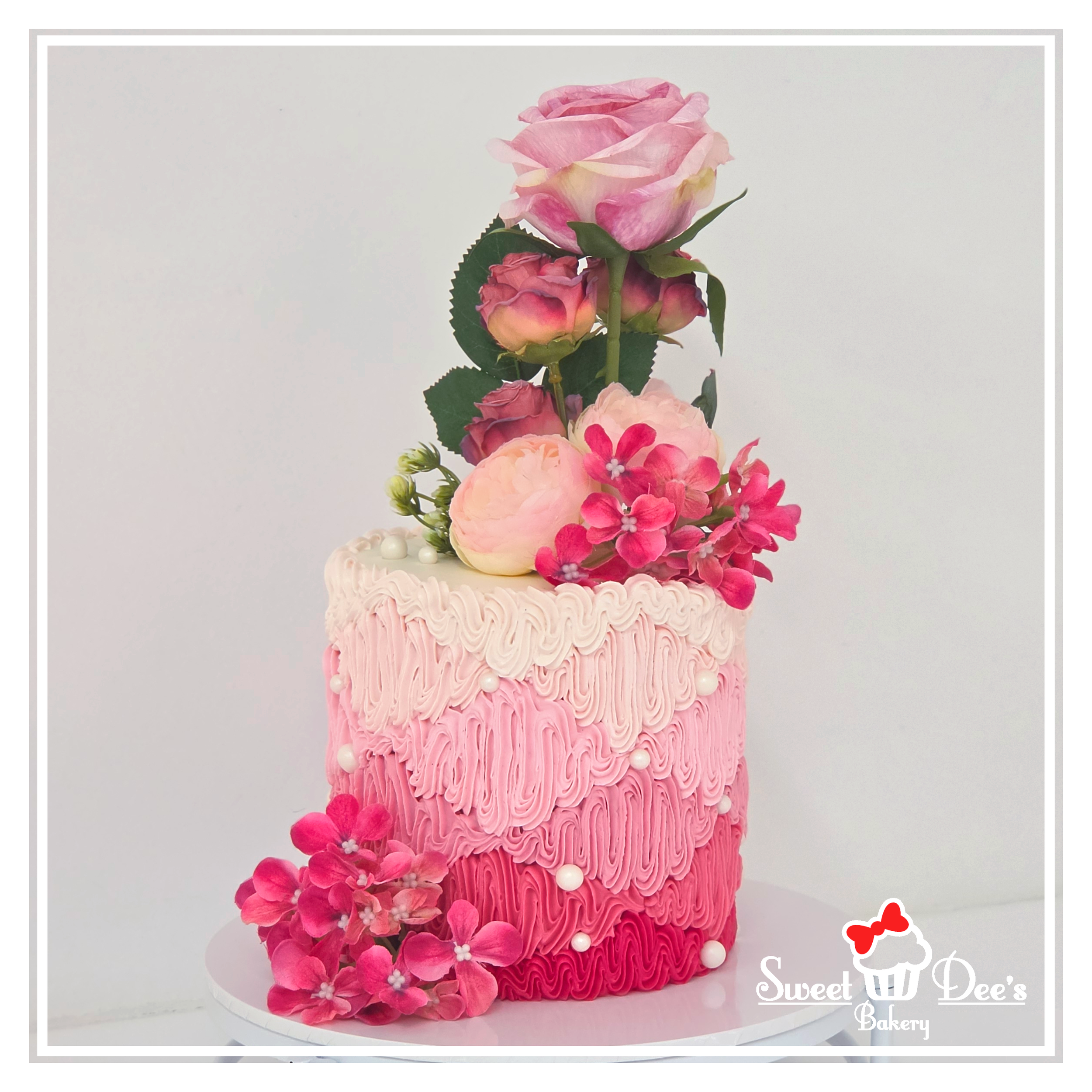 Pink Textured Flower Cake