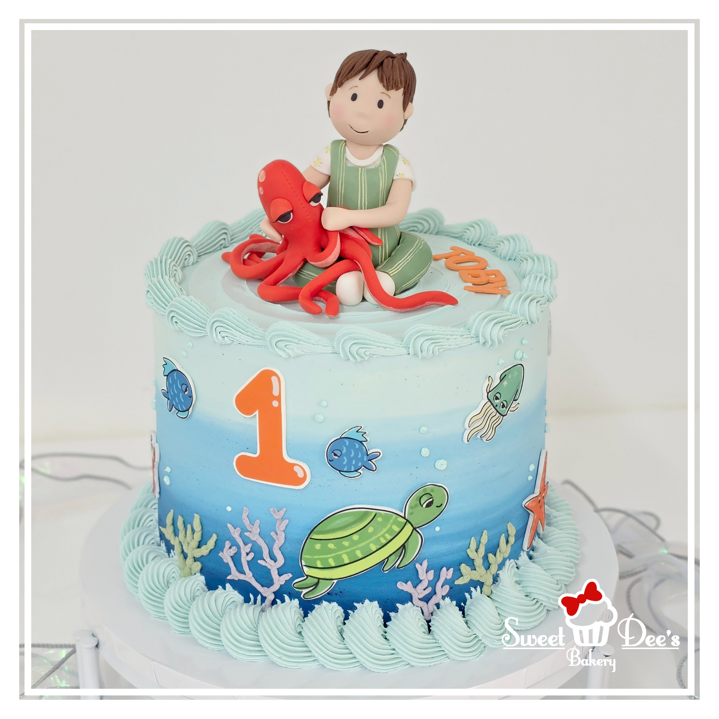 Under the Sea themed cake based on Invitations