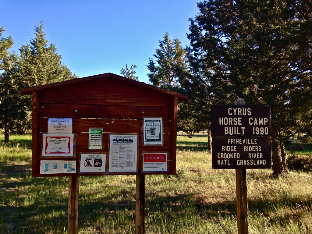 Cyrus Horse Camp kiosk