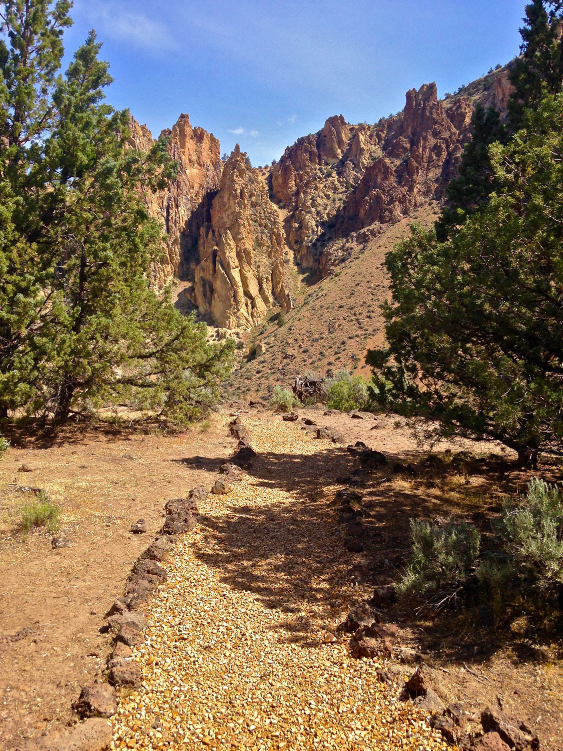 Continuing down the gravel path you come to a basalt rock shelf.