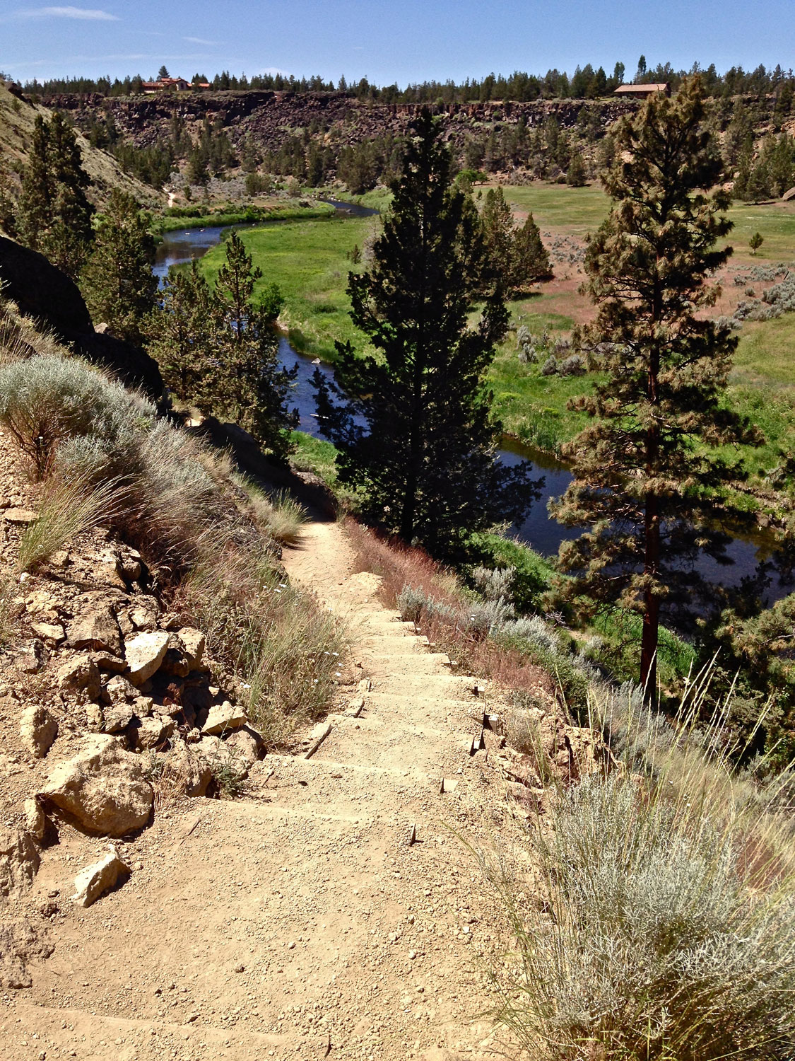 A set of stairs on the Mesa Verde Trail at Smith Rock State Park has been added to prevent more erosion.