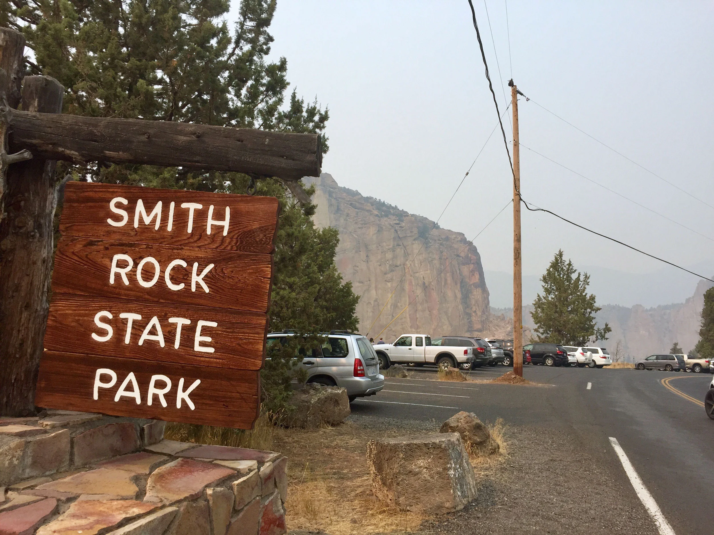 Not your typical holiday weekend parking lot with the smoky conditions
