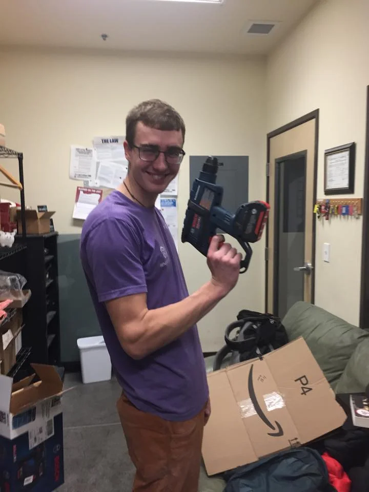 Alex and his trusty drill