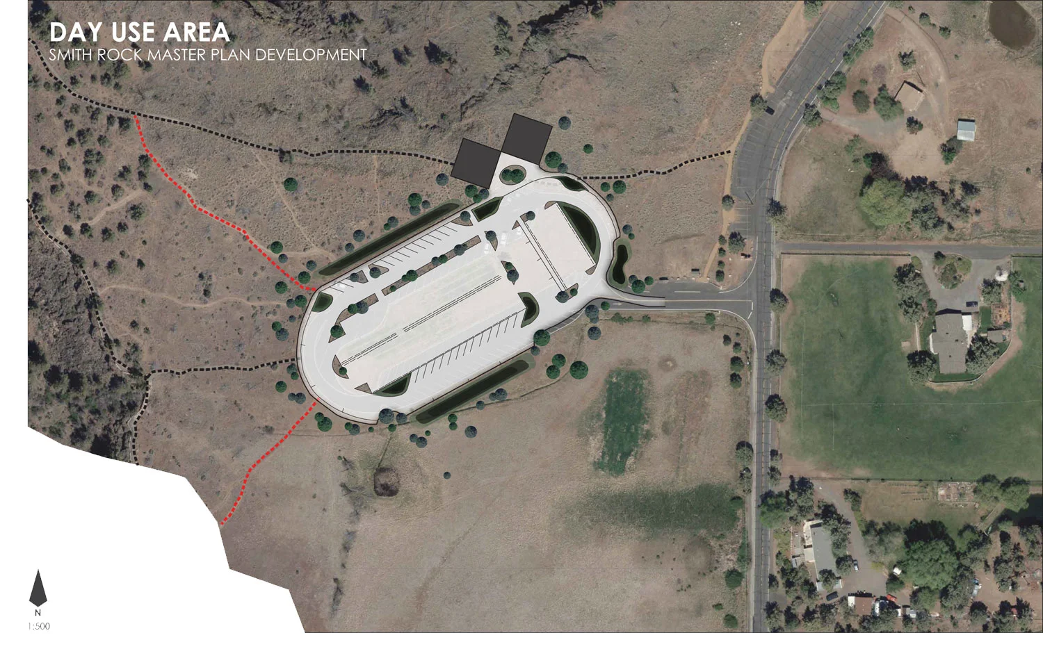 Overhead Google Maps inset of the proposed Day Use Area changes. Click to enlarge.