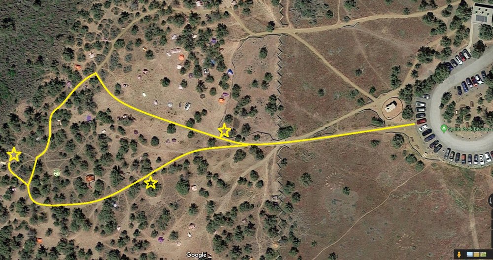 ADA Campsites at Smith Rock State Park Bivy Campground . click to enlarge