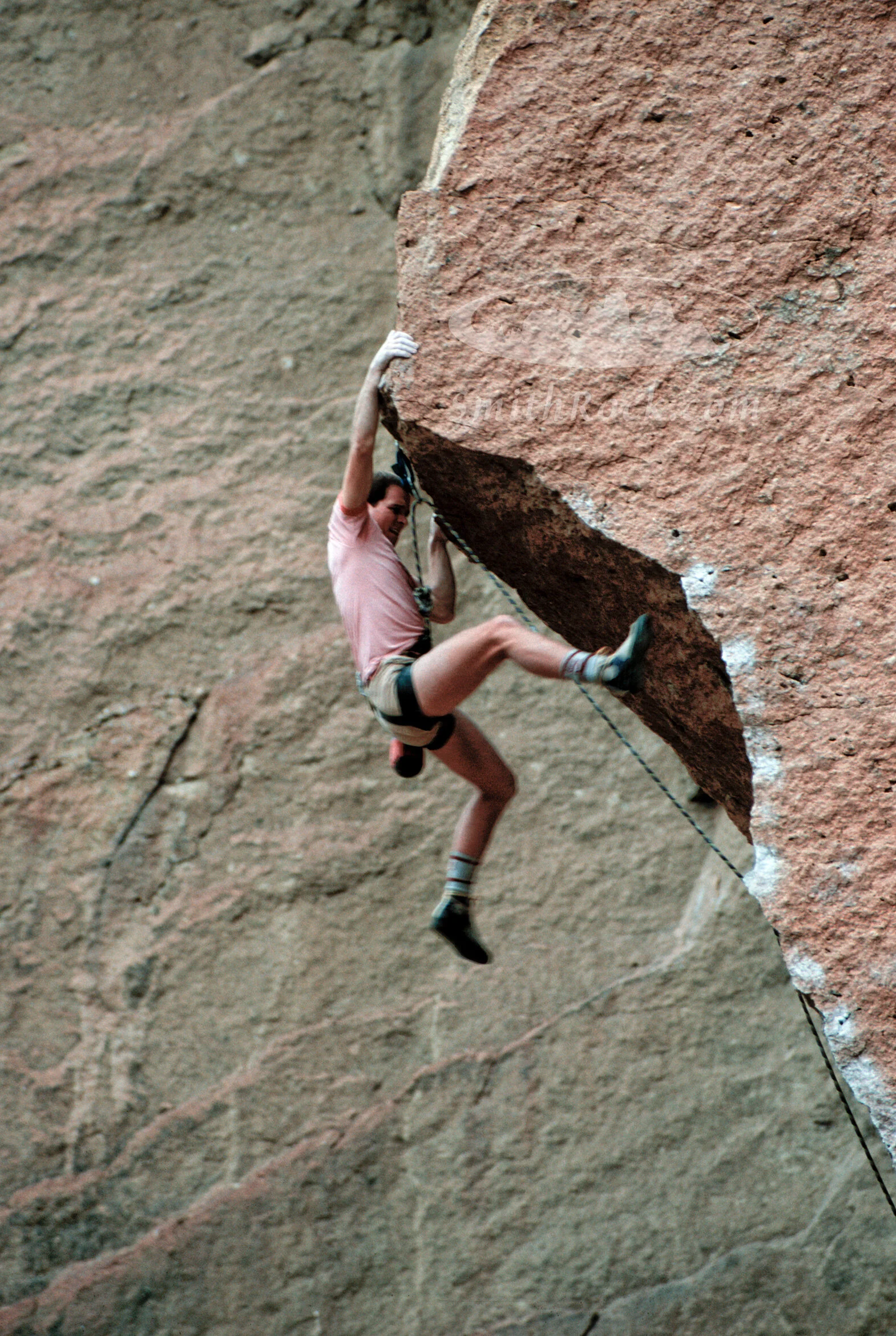 Alan Watts on Chain Reaction in 1983, as shot by Mike Volk, founder of SmithRock.com.