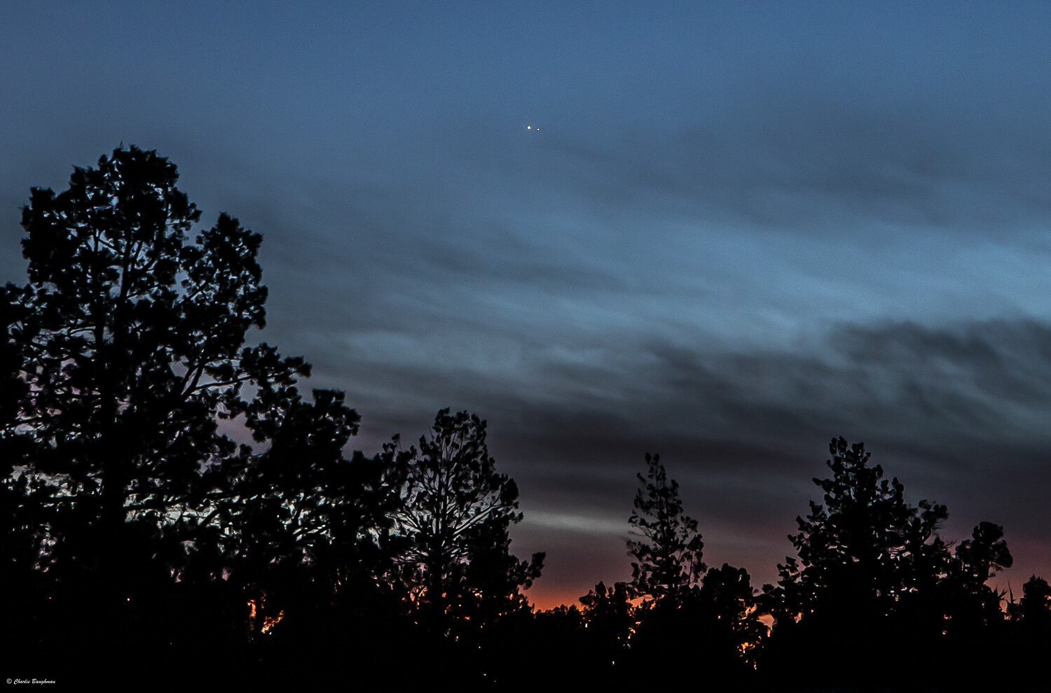 Jupiter and Saturn after sunset on 12/22