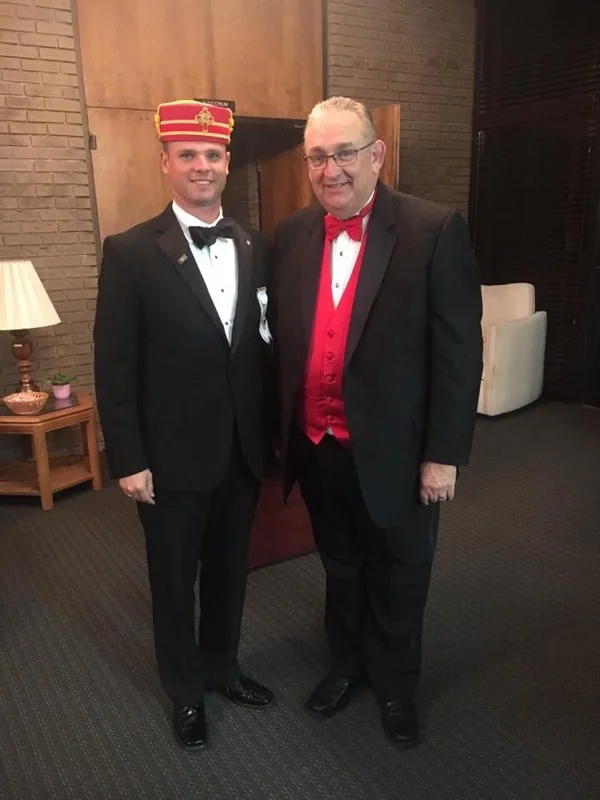 RWB Paul McWilliams with MW and Illustrious Brother Michael D. Smith, Sovereign Grand Inspector General and Grand Master of Ancient Free Masons of South Carolina.