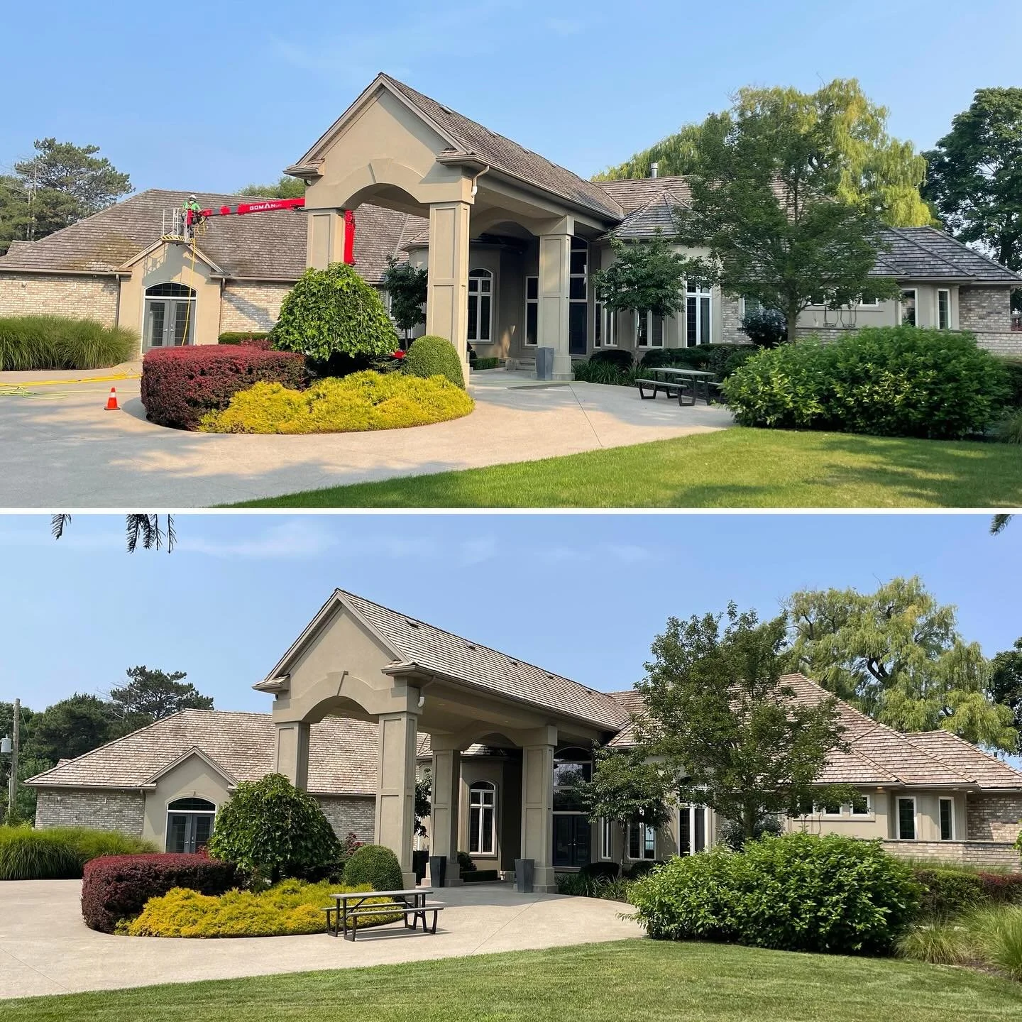 A Niagara-On-The-Lake large project completed.  This job we pulled water from Lake Ontario to rinse the roof.  The well couldn&rsquo;t keep up!