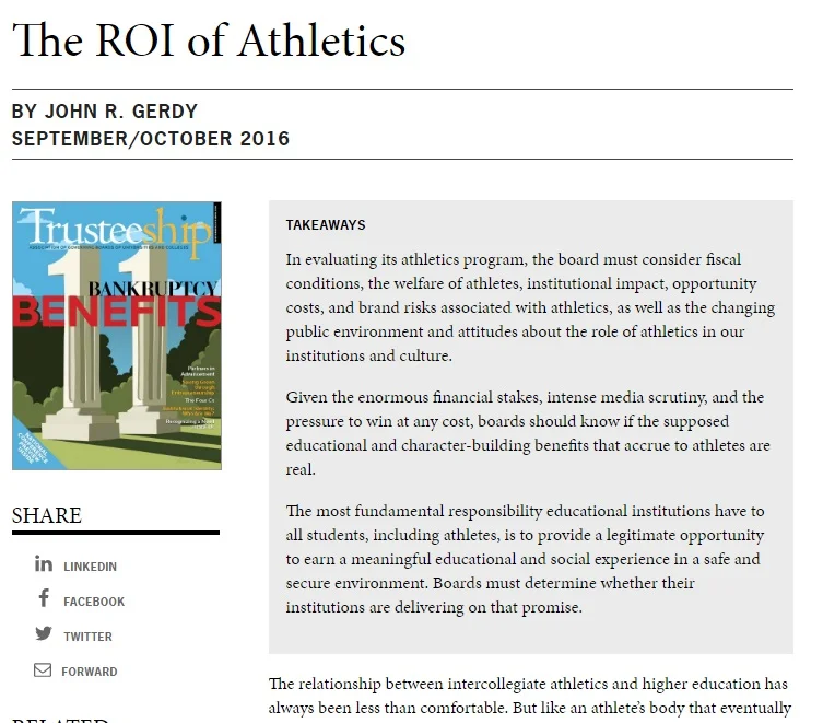 The ROI of Athletics