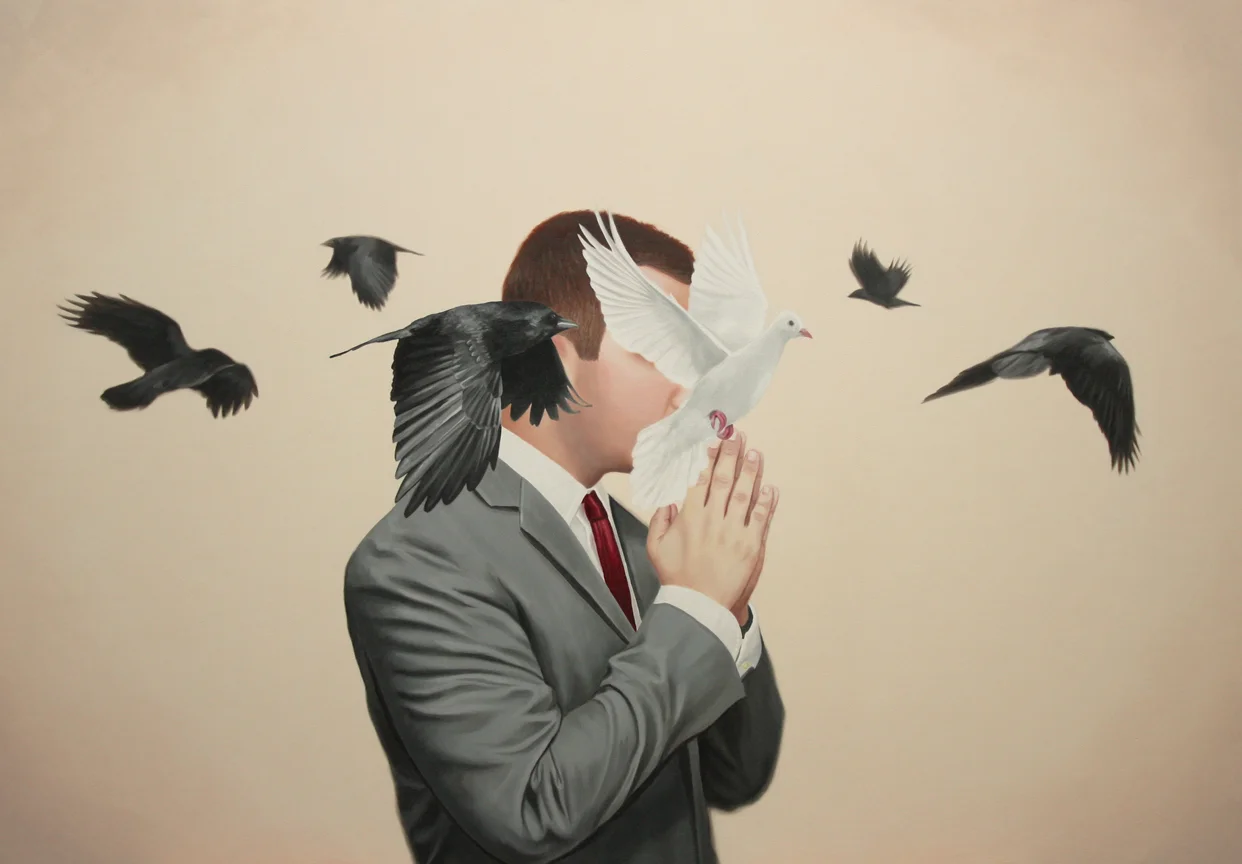 The Congregation 34" x 24" Oil on Panel