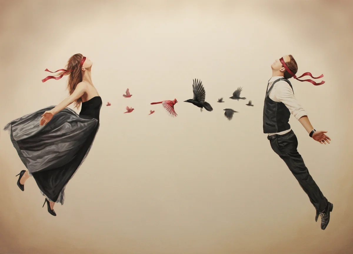 Two Fates 50" x 36" Oil on Panel
