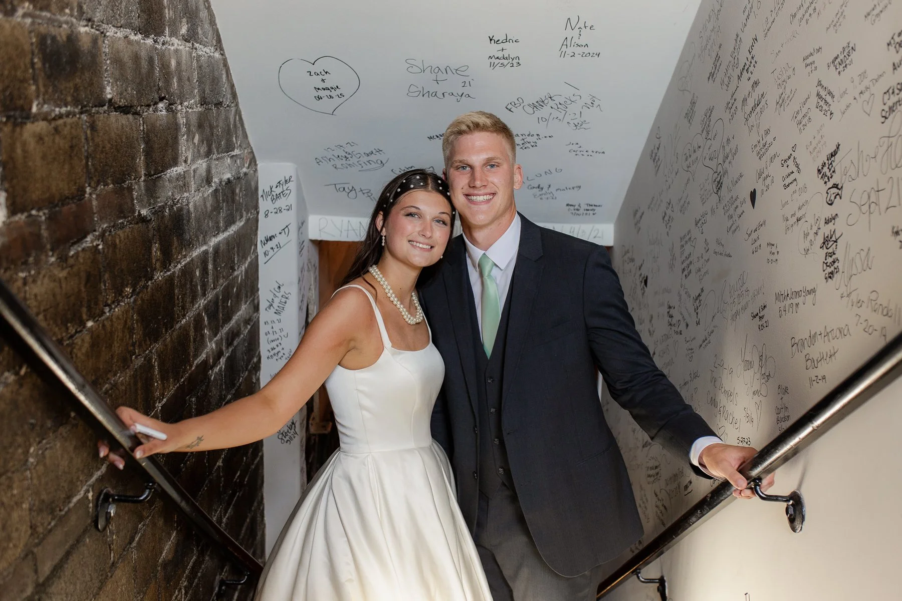bride and groom in venue