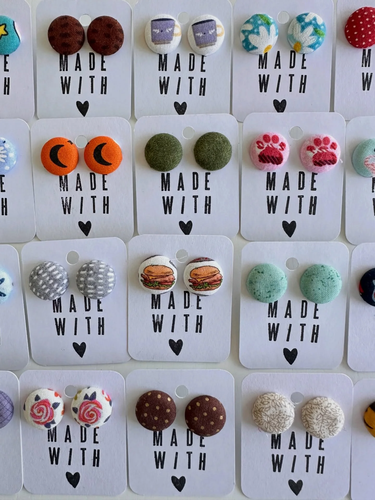 earrings made with the smallest fabric scraps 🙌