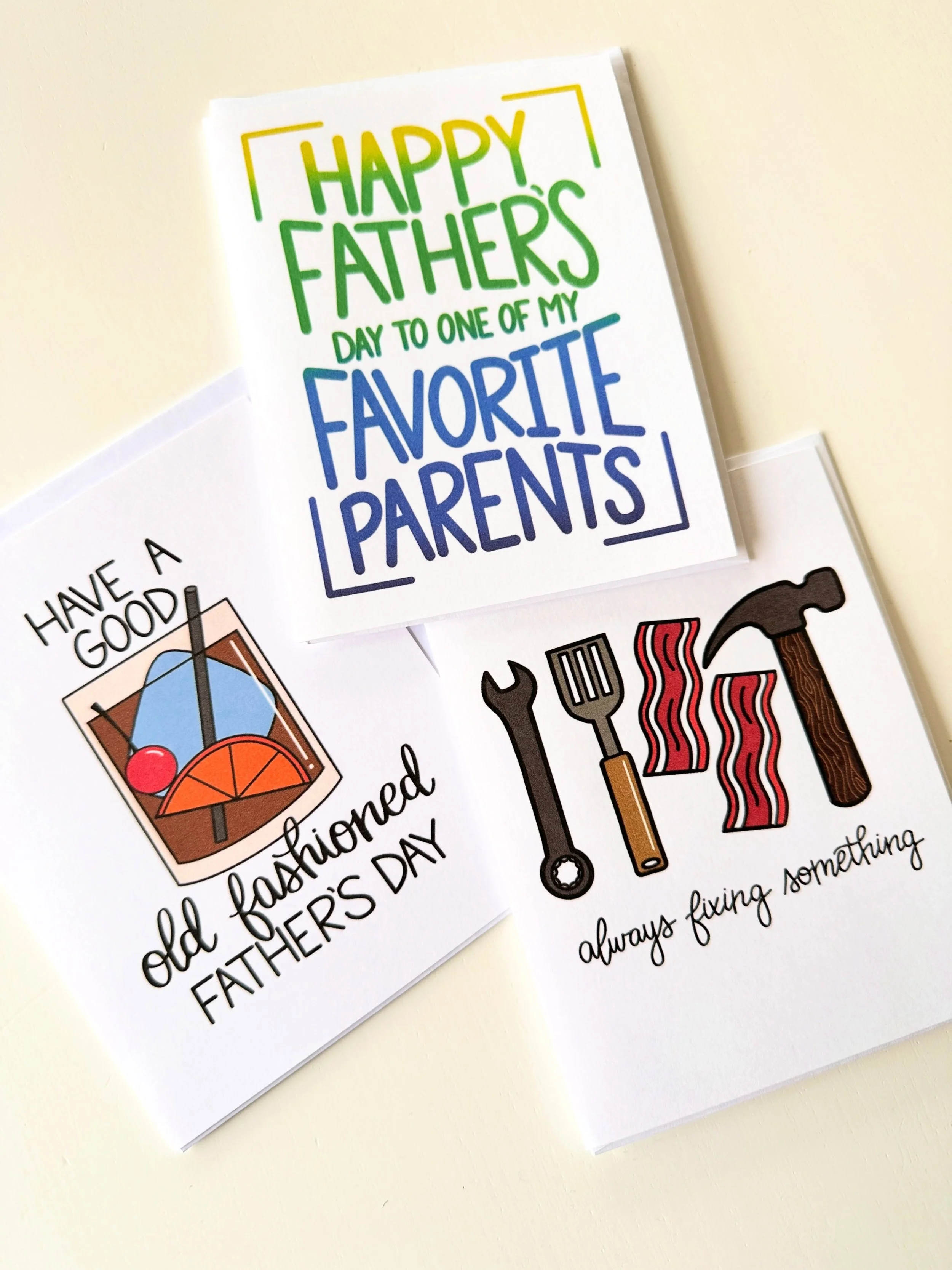 i&rsquo;ve not been doing a good job showcasing my stationery goods 😅 so here are some cards for dad&rsquo;s day! lmk if you want the link to order!