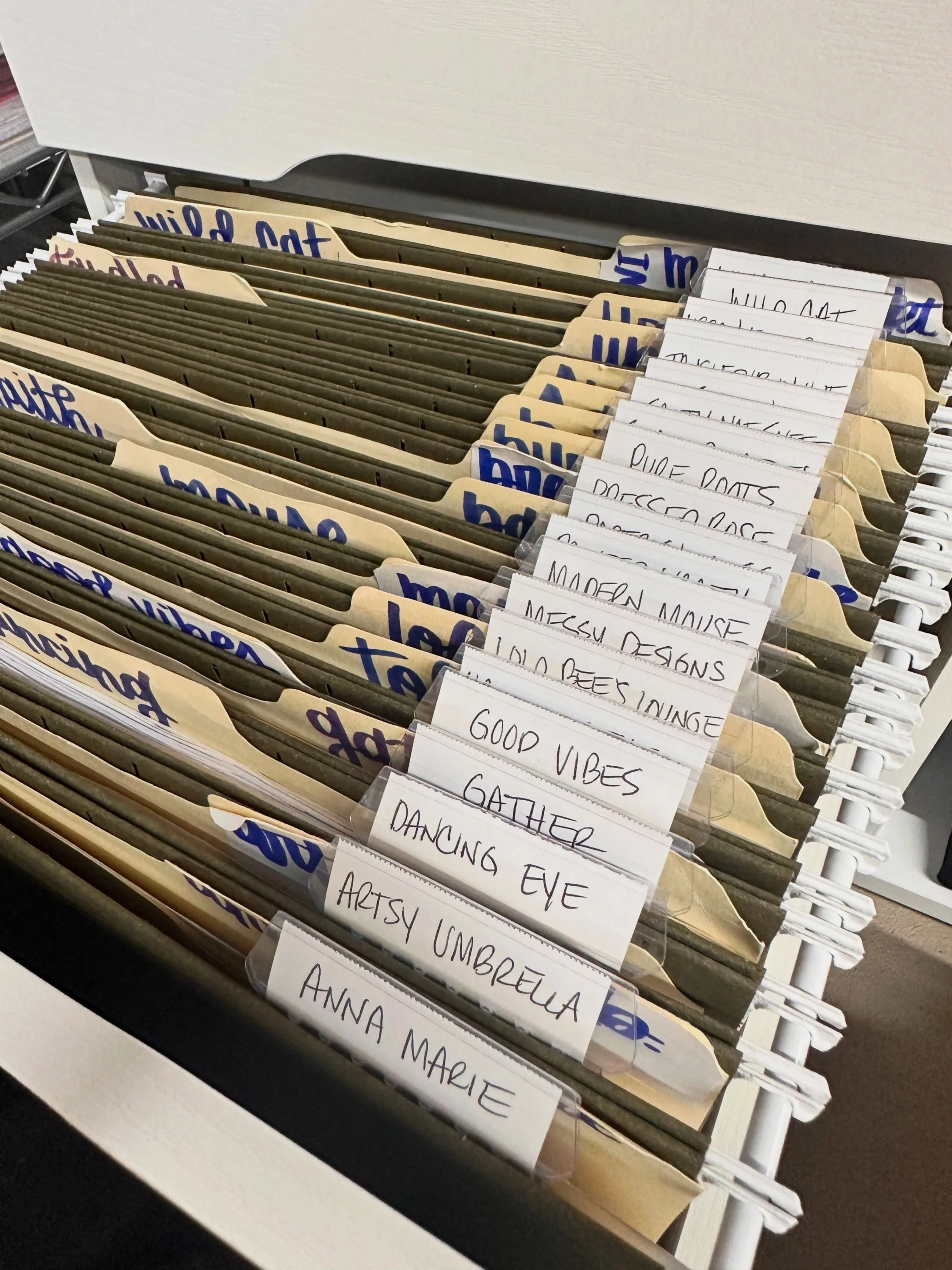 the not so glamorous side of small business - paperwork! i finally invested in a filing cabinet to keep track of all my consignment accounts 📝🗄️🗂️ let me know if you&rsquo;d like a file in my drawer next 😉
