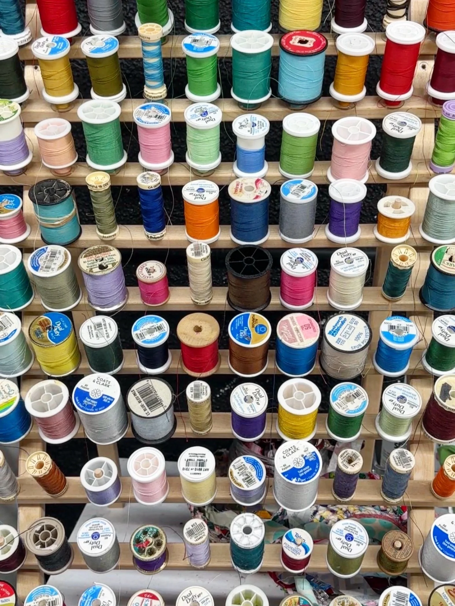 power has been out for almost two days now, so i guess i&rsquo;m just stuck here looking at all the pretty thread instead of getting to use it 🤣🙈