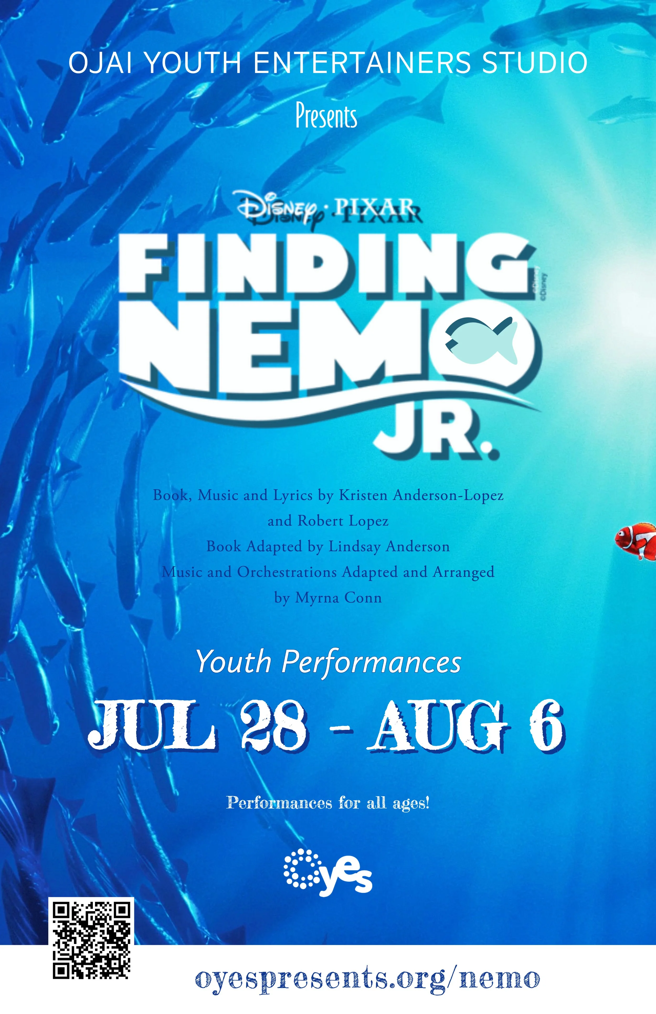 Nemo Jr Projectio Disney's Finding Nemo Jr - OYES — Welcome to Ojai Youth Entertainers Studio