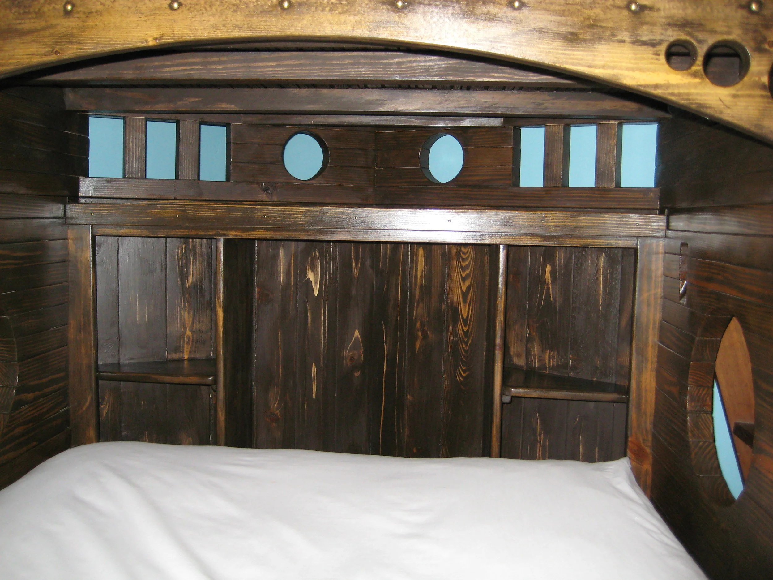 Inside Pirate Ship Bed.