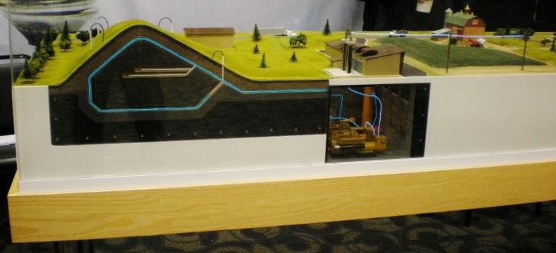 Best Way Disposal Model showing a cut a way view of the landfill and massive generators.