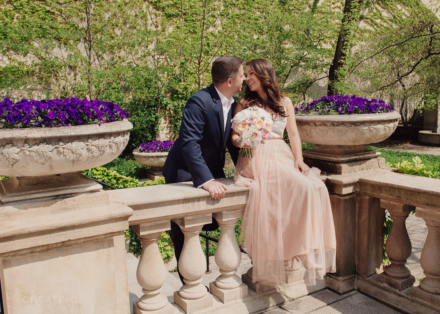 18. Landscaped garden elopement in Chicago, designed by an iconic landscape architect