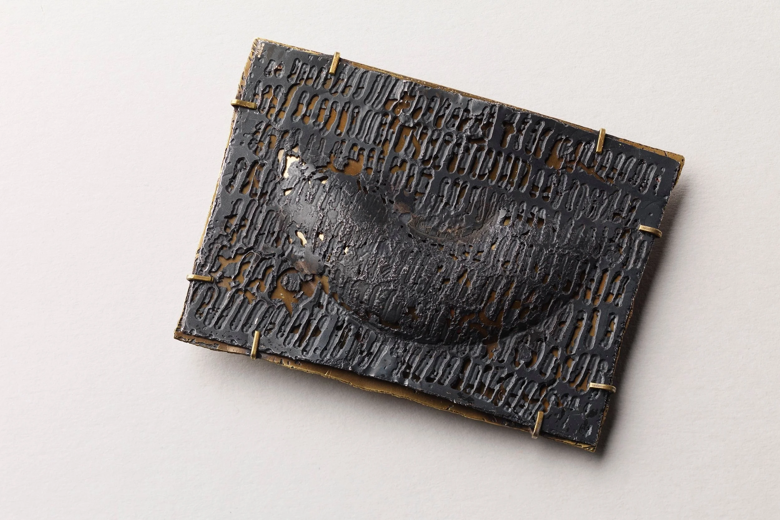 Delft Brooch, oxidised silver, brass- Photo Credit: Shannon Tofts