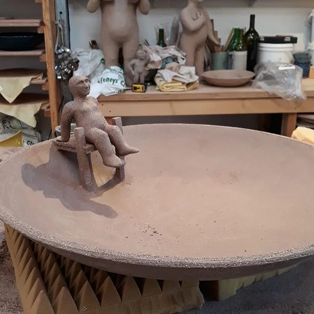 Birdbath WIP. About 60cm across.
#ceramics #ceramicsculpture #australianceramics #adelaideceramics #handbuilt #birdbath #gardensculpture #wip #bowerbirddesignmarket