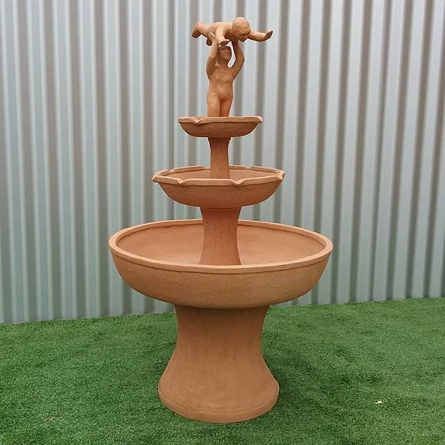&quot;Johnny and Baby&quot; 
Fountain, about 3 feet tall. 
Title is as changeable as spring weather.
Prototype
I think that's all i have to mention.
..
..
#ceramics #adelaideceramics #australianceramics #gardensculpture #fountain #handmade #bowerbird