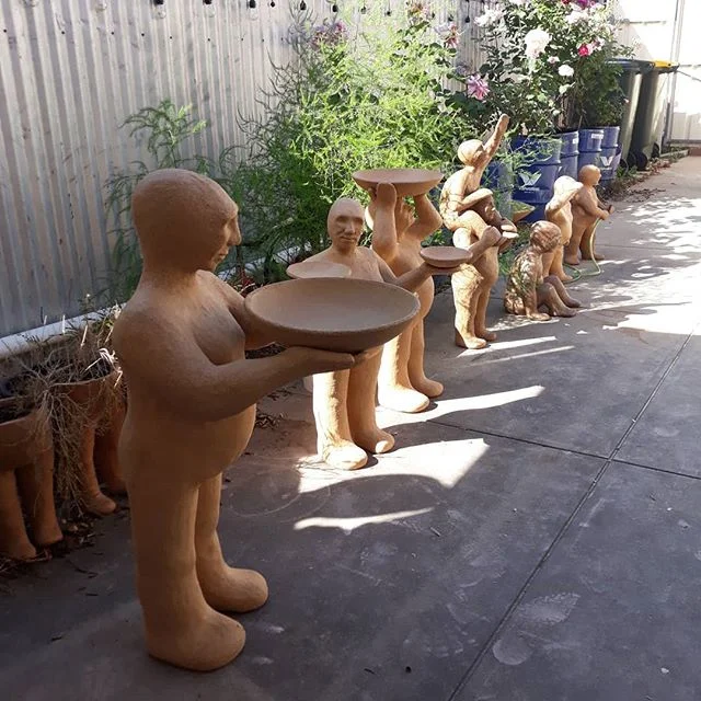 Waiting in line for @bowerbird.au. 
Tomorrow! 
Eeep!

#bowerbirddesignmarket #ceramicsculpture #ceramics #adelaideceramics #gardensculpture #sculpture #ch_ceramics