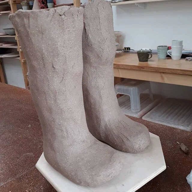 Back to it. 
#ceramics #ceramicsculpture #wip #gardensculpture #adelaideceramics #commission #ch_ceramics #thesebootsaremadeforwalking