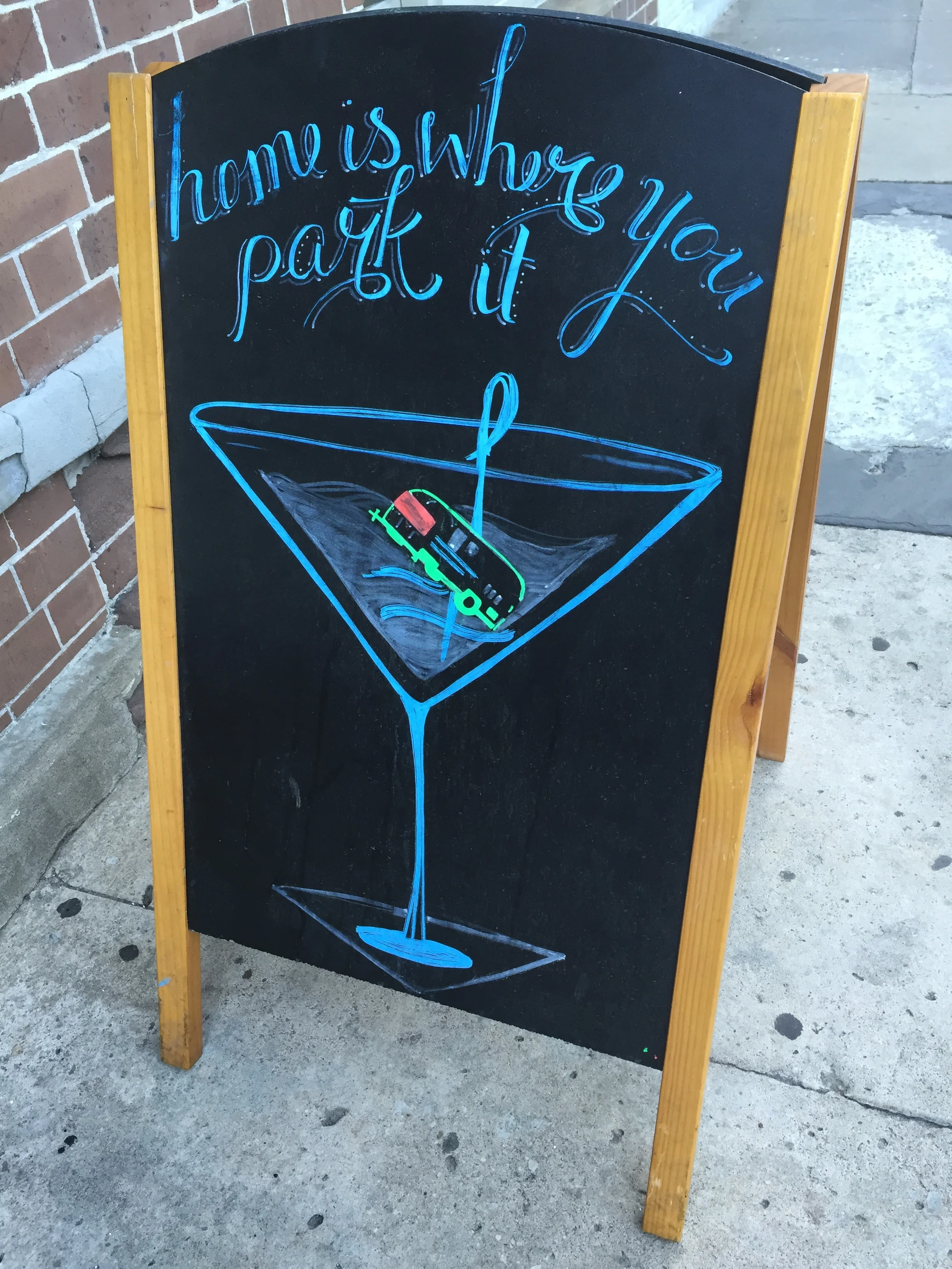 :) Sign outside of Treylor Park Restautant&nbsp;