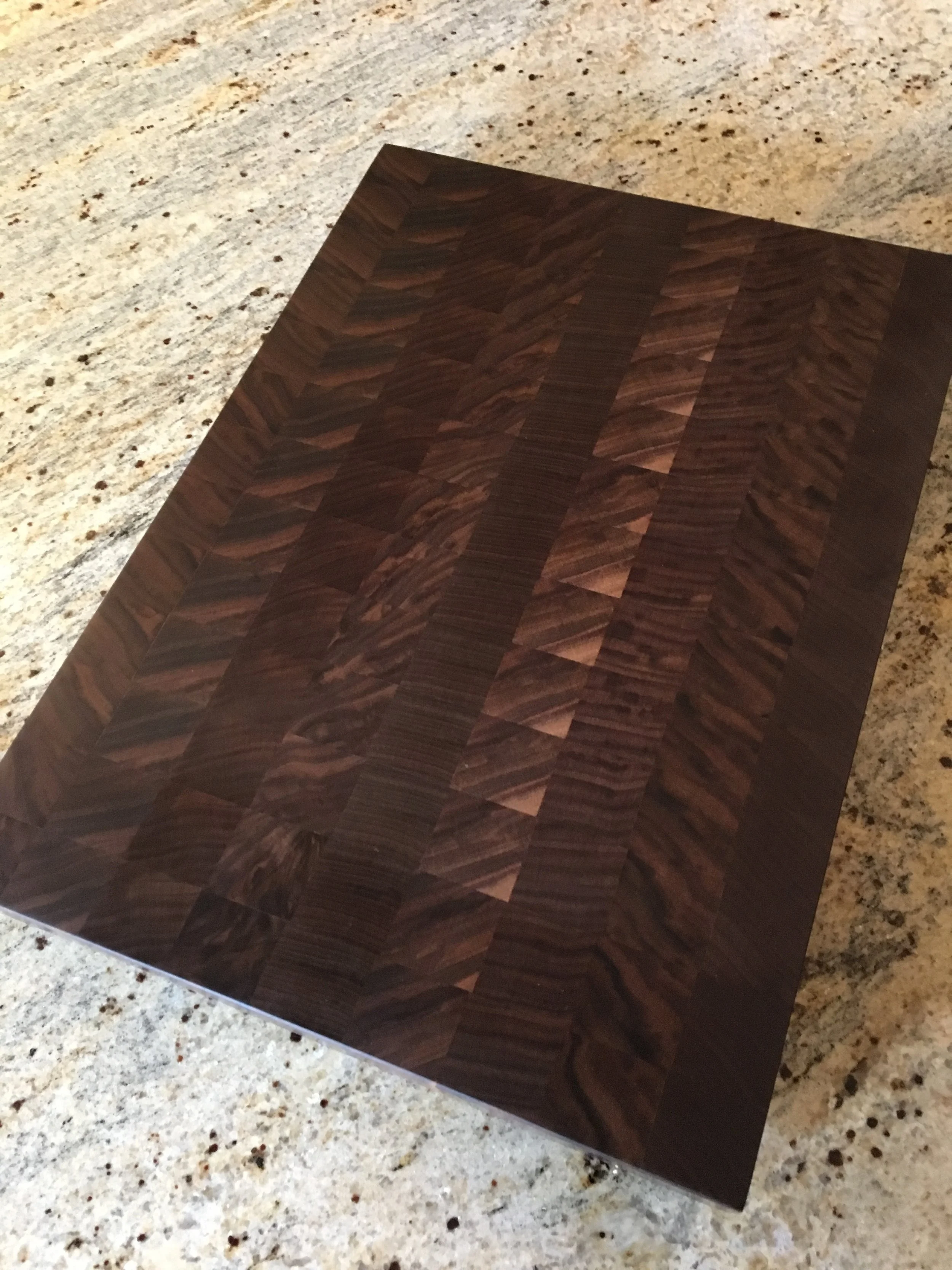 Walnut end grain cutting board